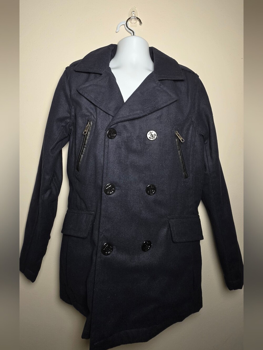 Urban Republic Navy Double-Breasted Pea Coat